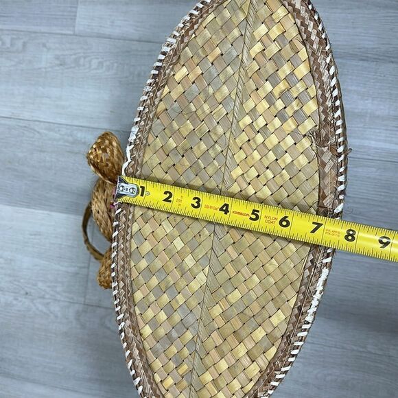 Extra Large Straw Bag Tote Raffia Tourist Souvenir Lined Flowers Sun Hat Design - Picture 6 of 9